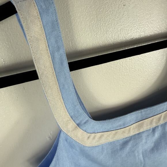 Avec Les Filles Linen‎ Blend Crop Top Blue Tank Sleeveless Size M Spring Summer - Picture 3 of 12